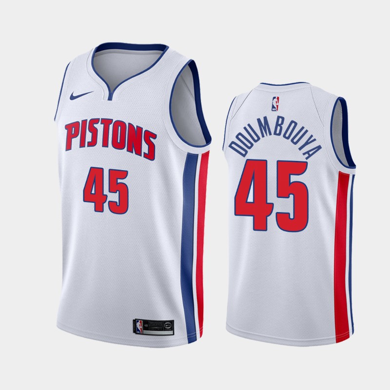Men's Detroit Pistons #45 Sekou Doumbouya White Stitched Jersey Men's Detroit Pistons #45 Sekou Doumbouya White Stitched Jersey